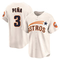 Blandc H.Astros #3 Jeremy Pe?a Player Cream Throwback Cooperstown Collection Limited Stitched Jerseys