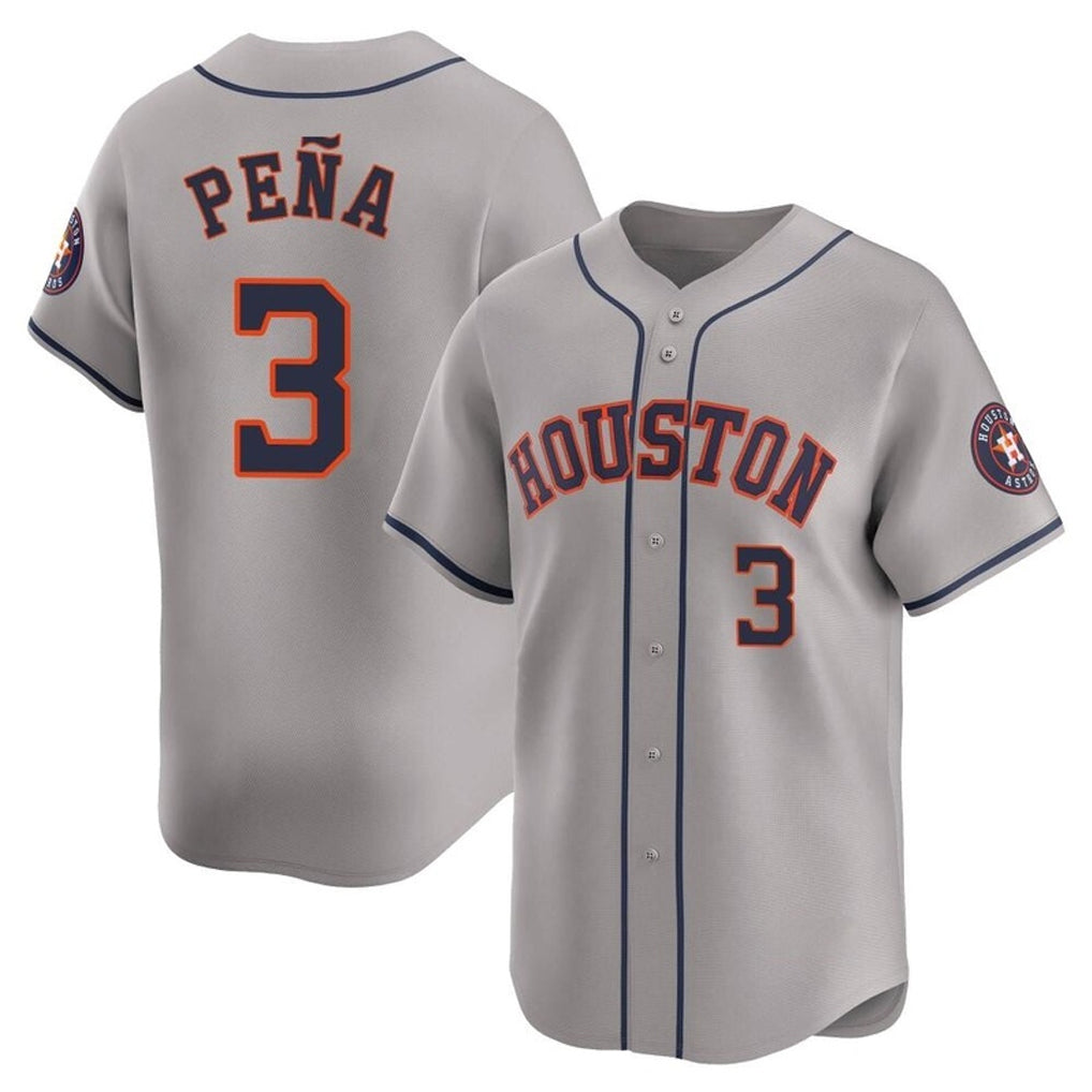 Blandc H.Astros #3 Jeremy Pe?a Player Gray Home Limited Stitched Jerseys