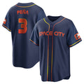 Blandc H.Astros #3 Jeremy Pe?a Player Navy City Connect Home Game Stitched Jerseys
