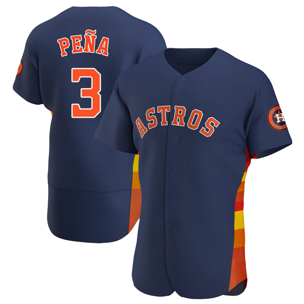 Blandc H.Astros #3 Jeremy Pe?a Player Navy Home Limited Elite Stitched Jerseys