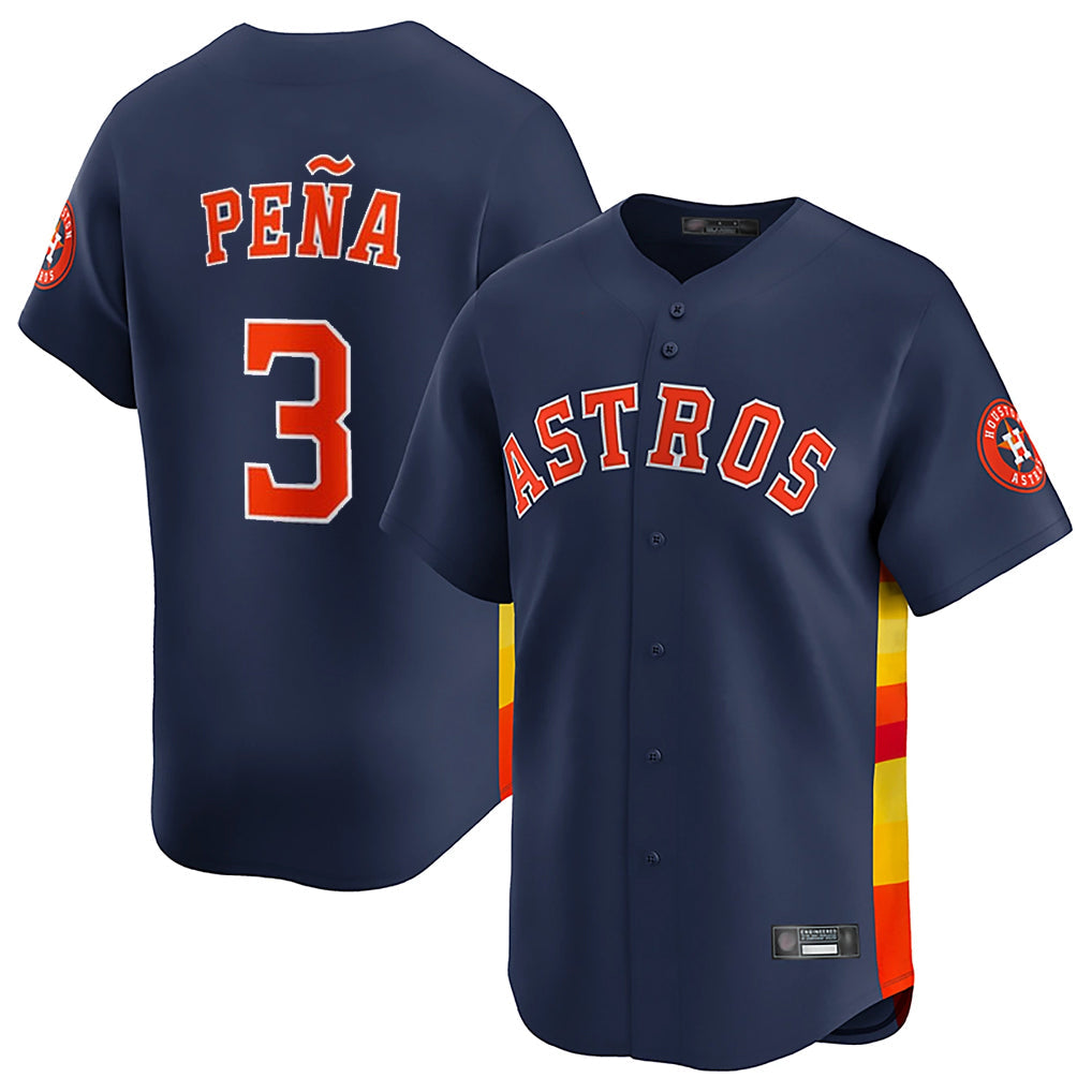 Blandc H.Astros #3 Jeremy Pe?a Player Navy Home Limited Stitched Jerseys
