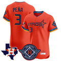Blandc H.Astros #3 Jeremy Pe?a Player Orange City Connect Texas Patch Vapor Premier Limited Elite Home Stitched Jerseys