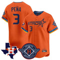 Blandc H.Astros #3 Jeremy Pe?a Player Orange City Connect Texas Patch Vapor Premier Limited Home Stitched Jerseys