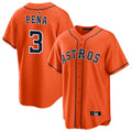 Blandc H.Astros #3 Jeremy Pe?a Player Orange Home Game Stitched Jerseys