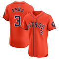 Blandc H.Astros #3 Jeremy Pe?a Player Orange Home Limited Elite Stitched Jerseys