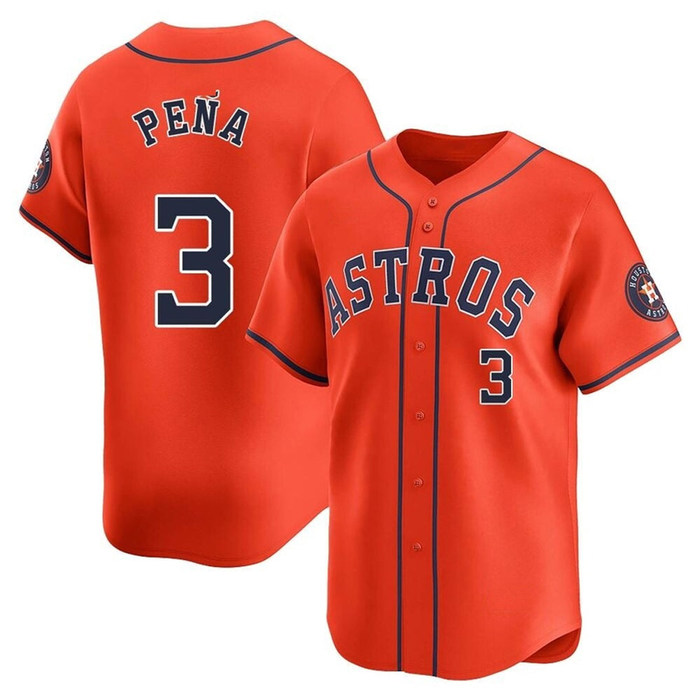 Blandc H.Astros #3 Jeremy Pe?a Player Orange Home Limited Stitched Jerseys
