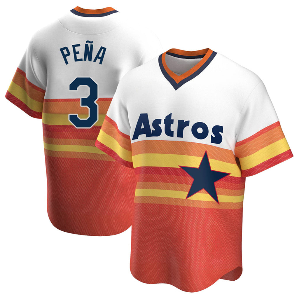 Blandc H.Astros #3 Jeremy Pe?a Player Rainbow Cooperstown Collection T-shirt Stitched Jerseys