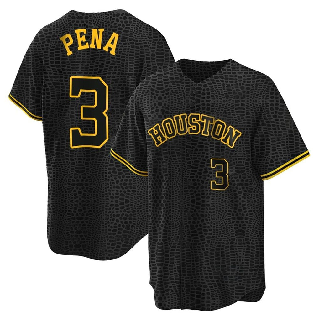 Blandc H.Astros #3 Jeremy Pe?a Player Snake Skin City Home Game Stitched Jerseys