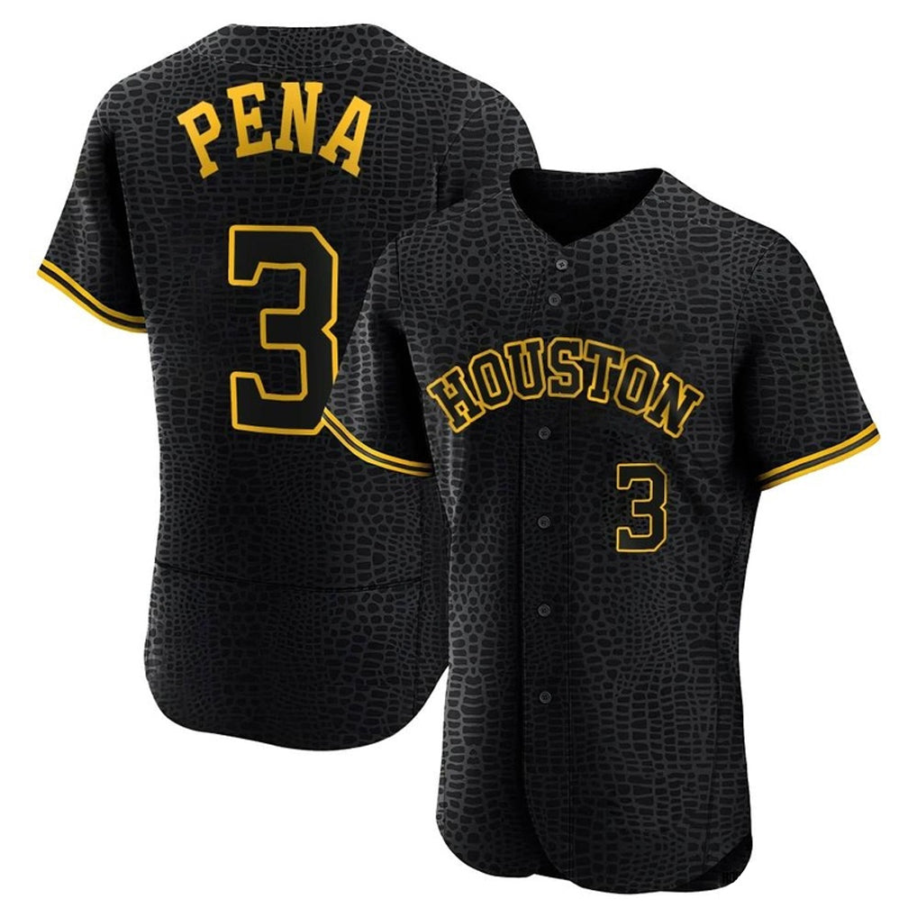 Blandc H.Astros #3 Jeremy Pe?a Player Snake Skin City Limited Elite Home Stitched Jerseys