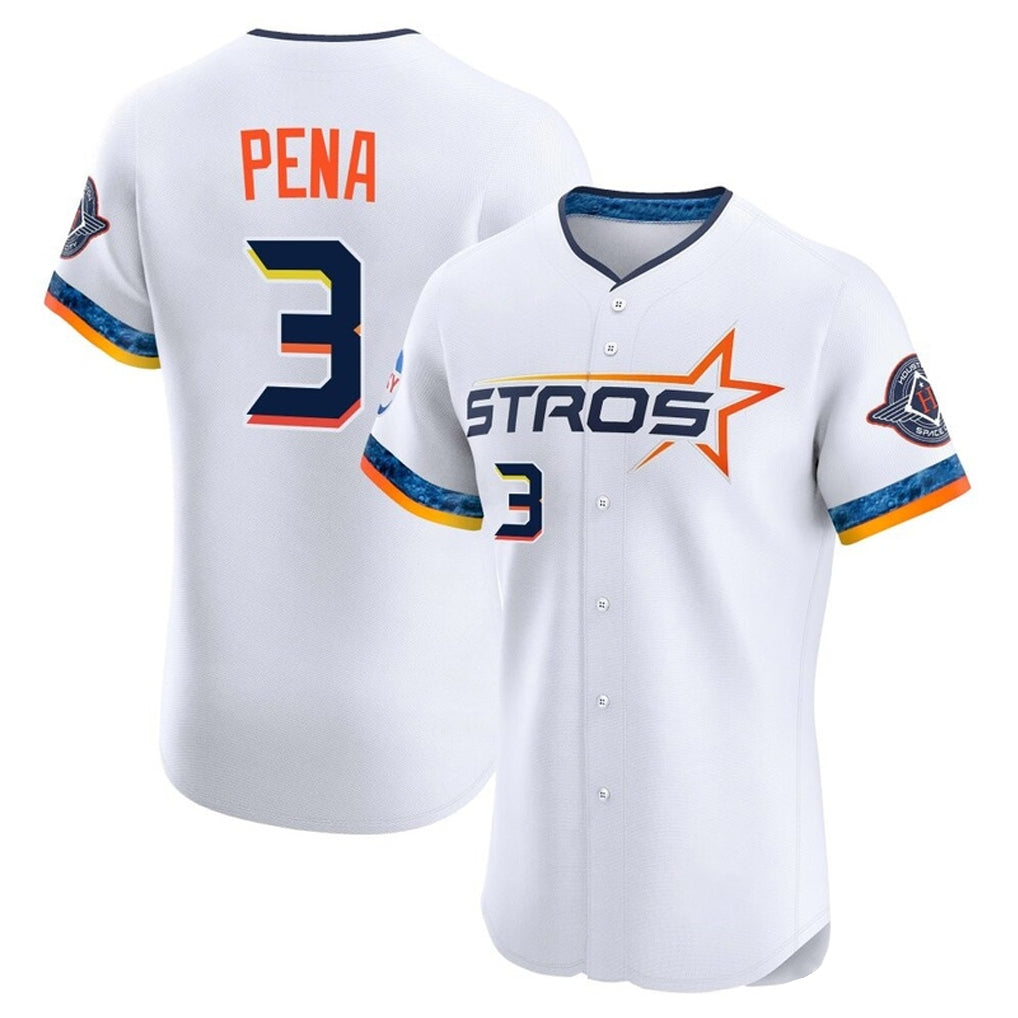 Blandc H.Astros #3 Jeremy Pe?a Player White City Connect Limited Elite Home Stitched Jerseys