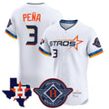 Blandc H.Astros #3 Jeremy Pe?a Player White City Connect Texas Patch Vapor Premier Limited Elite Home Stitched Jerseys