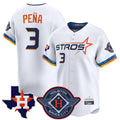 Blandc H.Astros #3 Jeremy Pe?a Player White City Connect Texas Patch Vapor Premier Limited Home Stitched Jerseys