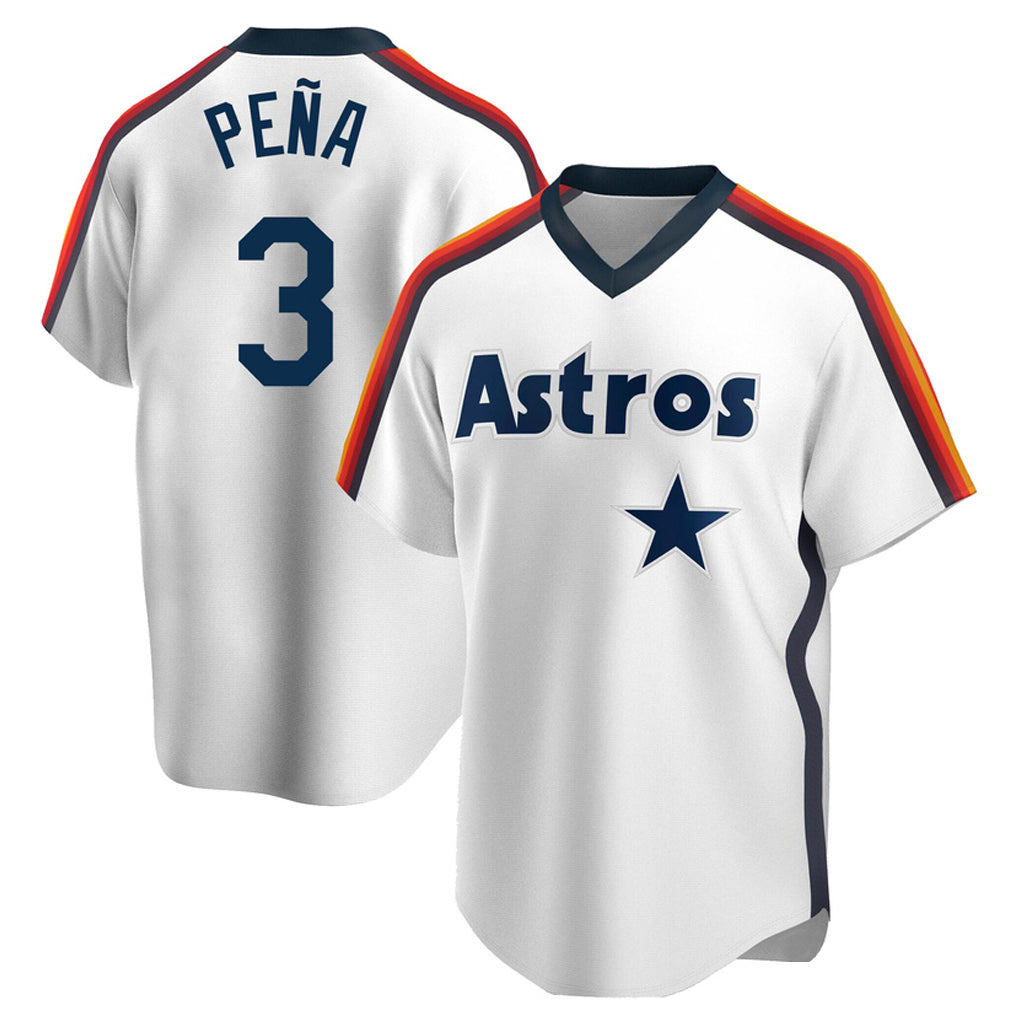 Blandc H.Astros #3 Jeremy Pe?a Player White Cooperstown Collection T-shirt Stitched Jerseys