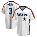 Blandc H.Astros #3 Jeremy Pe?a Player White Cooperstown Collection T-shirt Stitched Jerseys