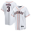 Blandc H.Astros #3 Jeremy Pe?a Player White Home Game Stitched Jerseys