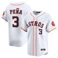 Blandc H.Astros #3 Jeremy Pe?a Player White Home Limited Stitched Jerseys