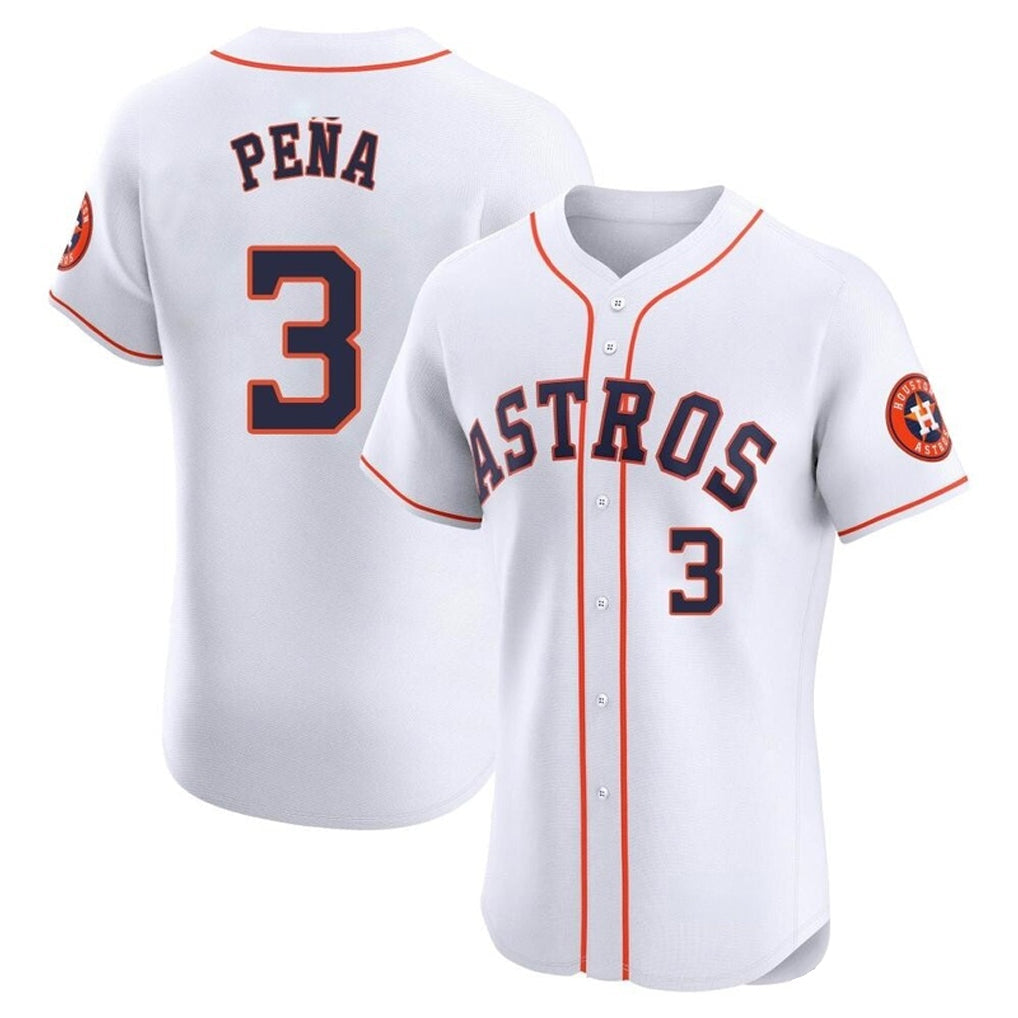 Blandc H.Astros #3 Jeremy Pe?a Player White Limited Elite Home Stitched Jerseys
