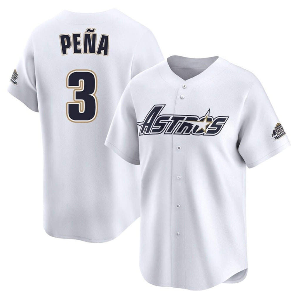 Blandc H.Astros #3 Jeremy Pe?a Player White Throwback Cooperstown Collection Limited Stitched Jerseys