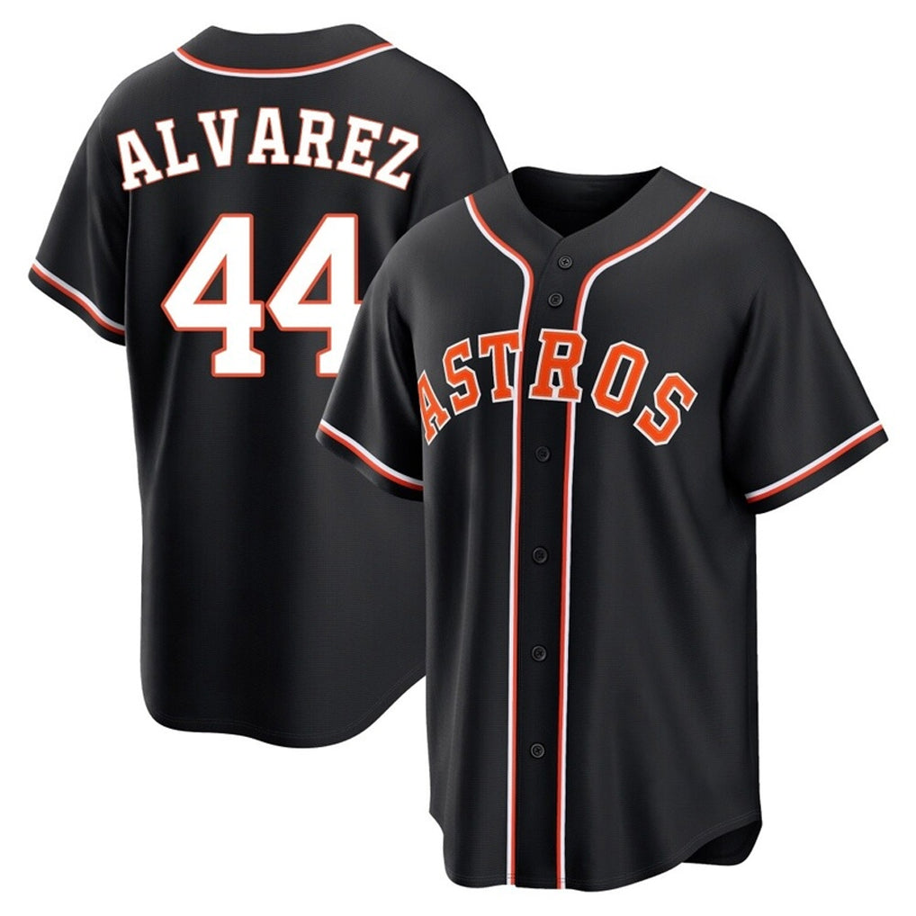Blandc H.Astros #44 Yordan Alvarez Player Black Fashion Out Home Game Stitched Jerseys