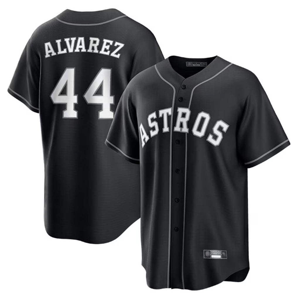 Blandc H.Astros #44 Yordan Alvarez Player Black Home Game Stitched Jerseys