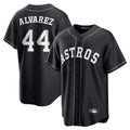 Blandc H.Astros #44 Yordan Alvarez Player Black Home Game Stitched Jerseys