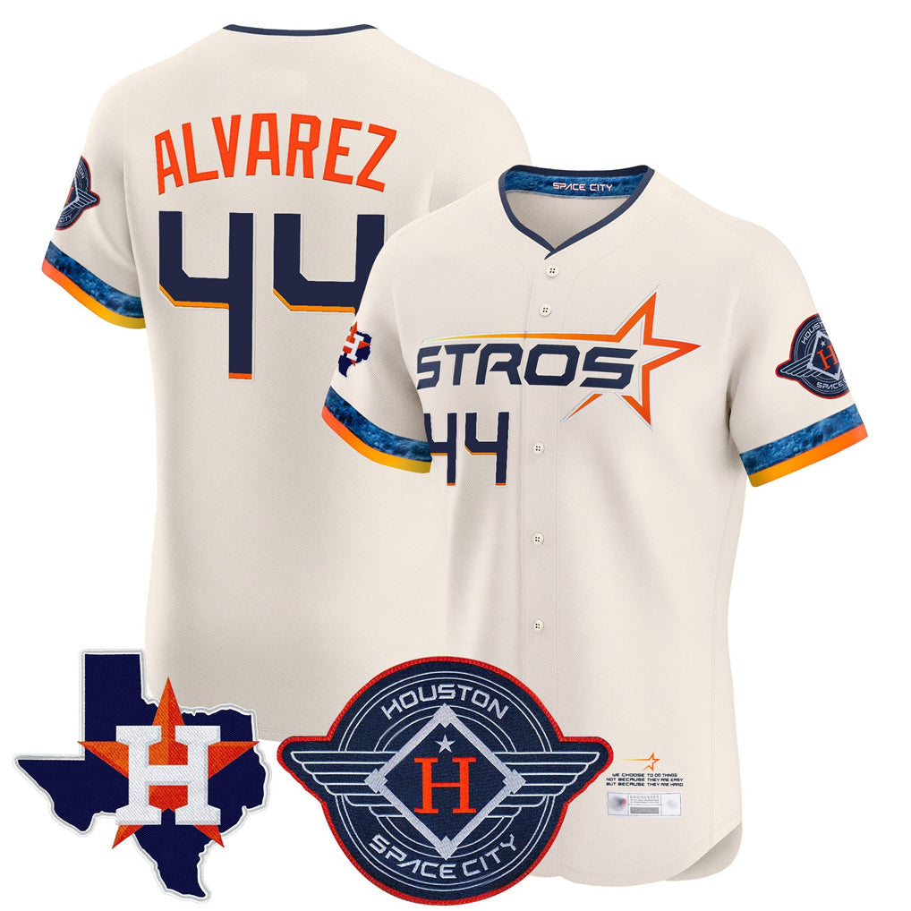 Blandc H.Astros #44 Yordan Alvarez Player Cream City Connect Texas Patch Vapor Premier Limited Elite Home Stitched Jerseys