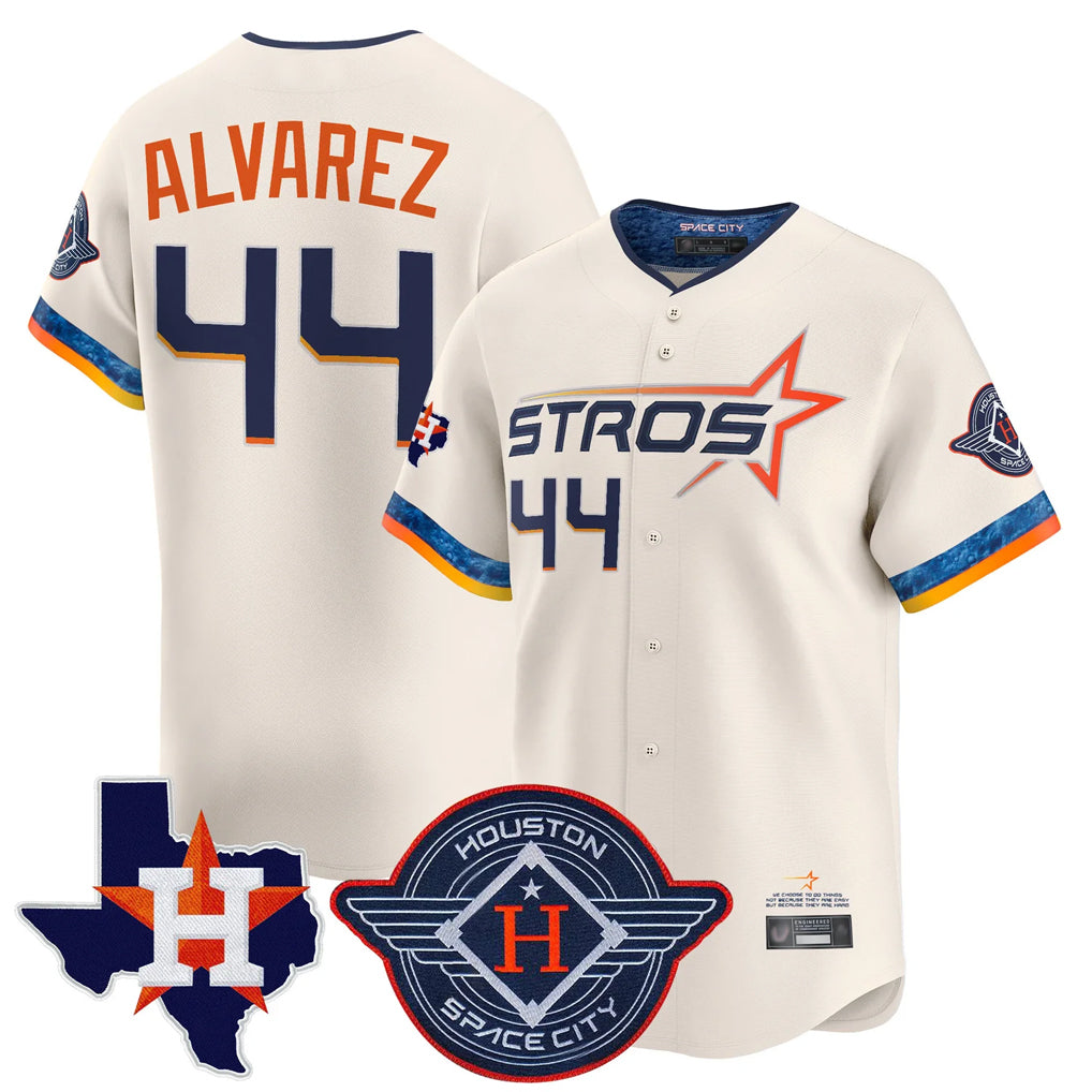 Blandc H.Astros #44 Yordan Alvarez Player Cream City Connect Texas Patch Vapor Premier Limited Home Stitched Jerseys