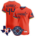 Blandc H.Astros #44 Yordan Alvarez Player Orange City Connect Texas Patch Vapor Premier Limited Elite Home Stitched Jerseys