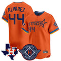 Blandc H.Astros #44 Yordan Alvarez Player Orange City Connect Texas Patch Vapor Premier Limited Home Stitched Jerseys