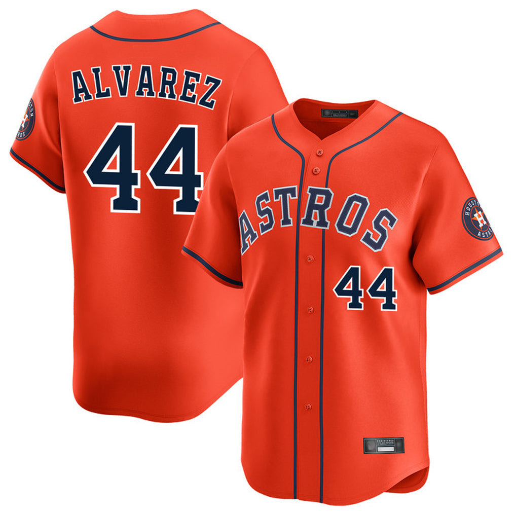 Blandc H.Astros #44 Yordan Alvarez Player Orange Home Limited Stitched Jerseys
