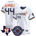 Blandc H.Astros #44 Yordan Alvarez Player White City Connect Texas Patch Vapor Premier Limited Home Stitched Jerseys