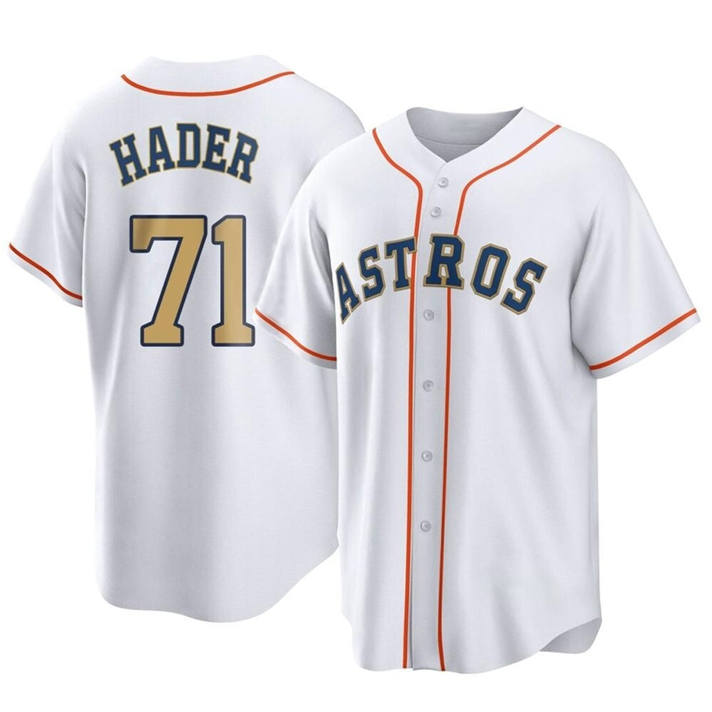 Blandc H.Astros #71 Josh Hader Player Gold Collection Game Home Stitched Jerseys