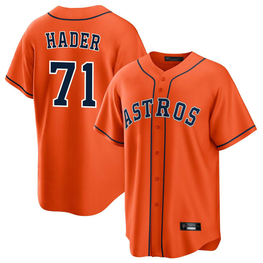 Blandc H.Astros #71 Josh Hader Player Orange Home Game Stitched Jerseys