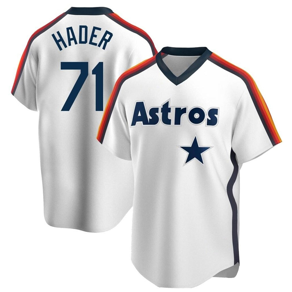 Blandc H.Astros #71 Josh Hader Player White Cooperstown Collection T-shirt Stitched Jerseys