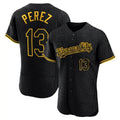 Blandc KC.Royals #13 Salvador Perez Player Black Snake Skin City Limited Elite Stitched Jersey