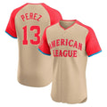 Blandc KC.Royals #13 Salvador Perez Player Cream American League All-Star Limited Elite Home Stitched Jerseys