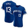 Blandc KC.Royals #13 Salvador Perez Player Royal City Connect Limited Elite Home Game Stitched Jerseys
