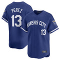Blandc KC.Royals #13 Salvador Perez Player Royal Limited Home Stitched Jerseys