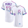 Blandc KC.Royals #13 Salvador Perez Player White 2026 City Connect Limited Elite Home Stitched Jerseys