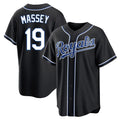 Blandc KC.Royals #19 Michael Massey Player Black Carbon Fashion Home Game Stitched Jerseys