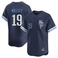 Blandc KC.Royals #19 Michael Massey Player Navy City Connect Limited Home Stitched Jerseys