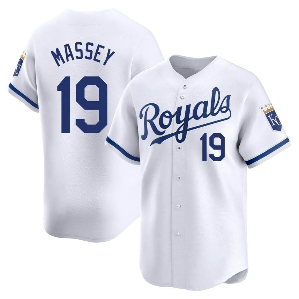 Blandc KC.Royals #19 Michael Massey Player White Alt Limited Home Stitched Jerseys