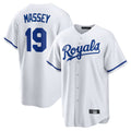 Blandc KC.Royals #19 Michael Massey Player White Home Game Stitched Jerseys