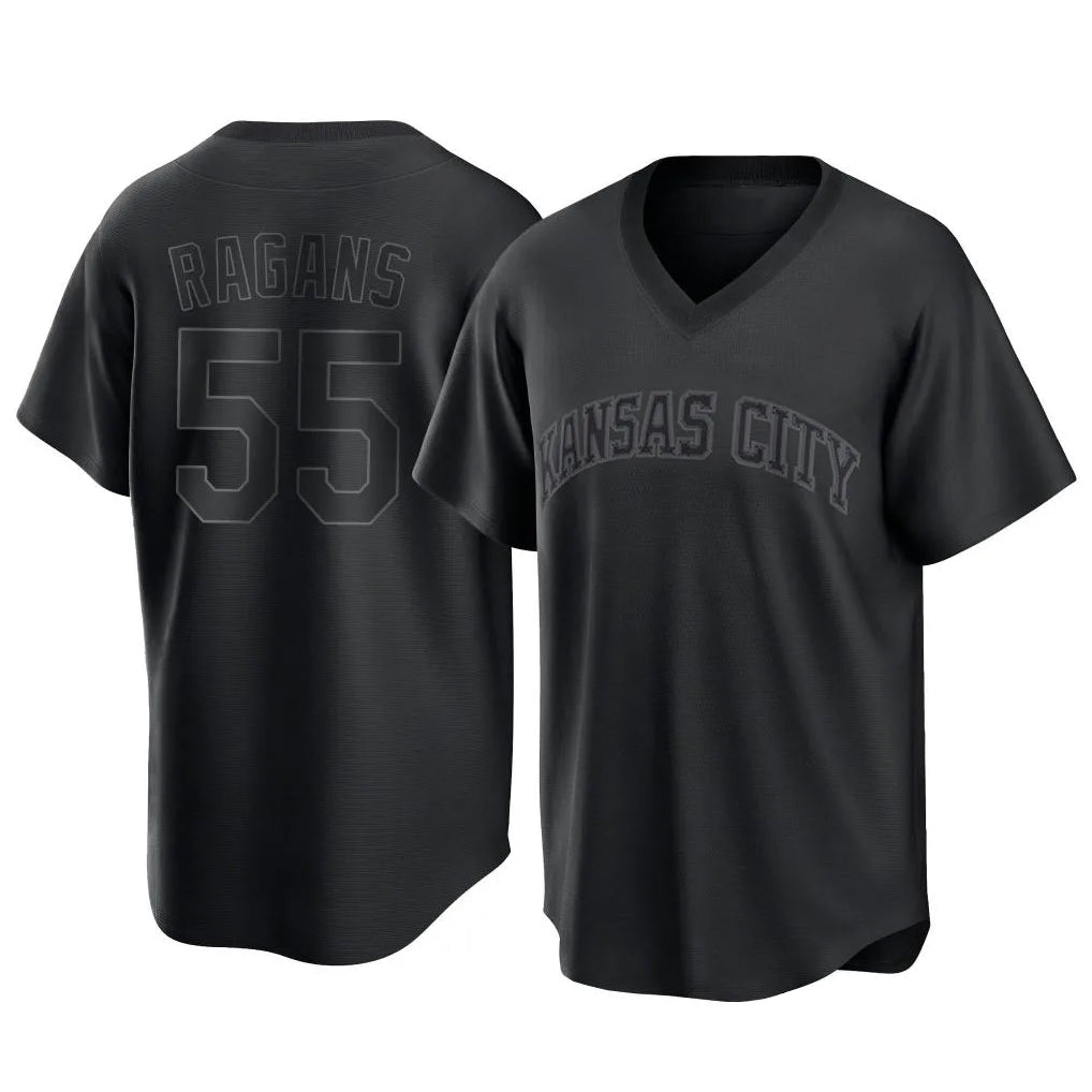 Blandc KC.Royals #55 Cole Ragans Player Black Fashion Game Stitched Jerseys