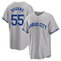 Blandc KC.Royals #55 Cole Ragans Player Gray Game Home Stitched Jerseys