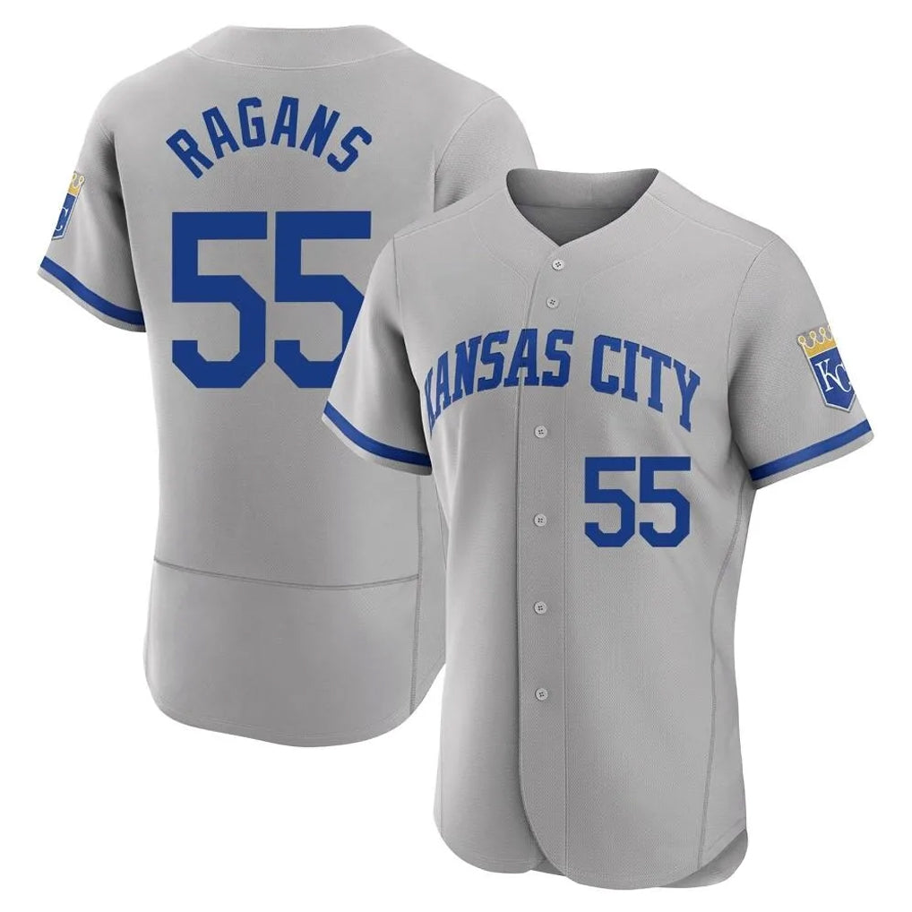 Blandc KC.Royals #55 Cole Ragans Player Gray Limited Elite Home Game Stitched Jerseys