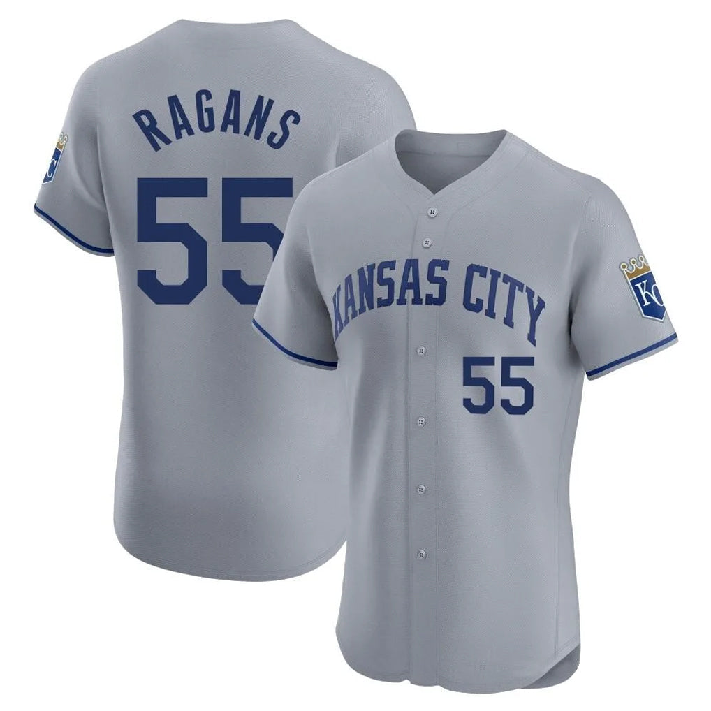 Blandc KC.Royals #55 Cole Ragans Player Gray Limited Elite Home Stitched Jerseys
