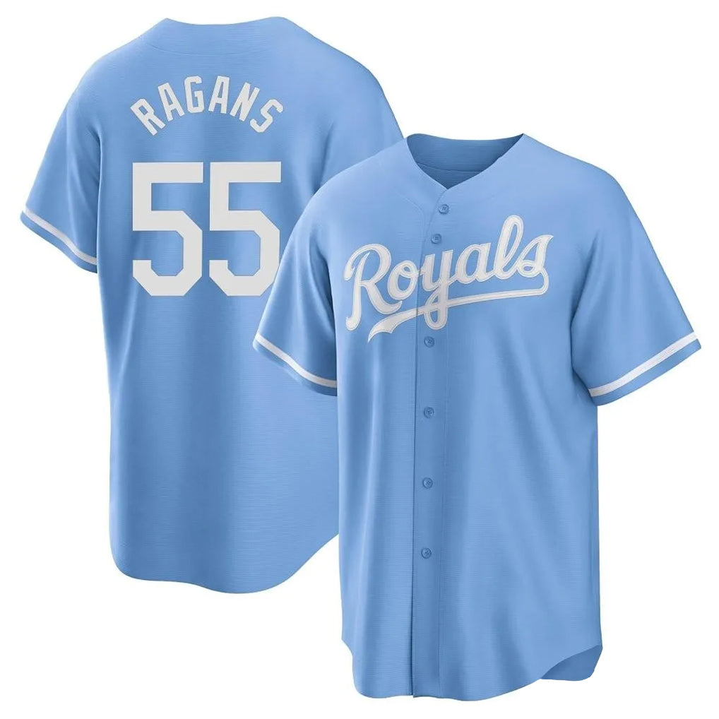 Blandc KC.Royals #55 Cole Ragans Player Light Blue Home Game Stitched Jerseys