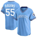 Blandc KC.Royals #55 Cole Ragans Player Light Blue Limited Throwback Cooperstown Collection T-shirt Stitched Jerseys