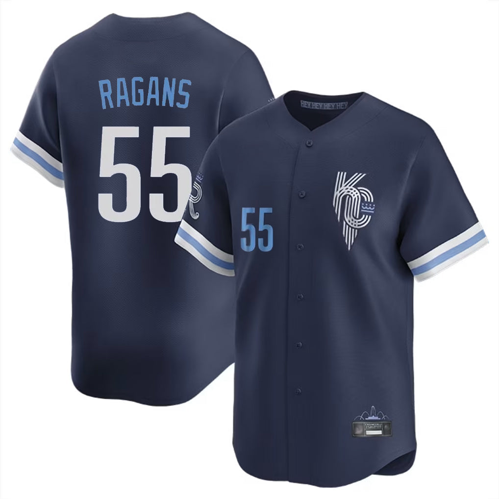 Blandc KC.Royals #55 Cole Ragans Player Navy City Connect Limited Home Stitched Jerseys